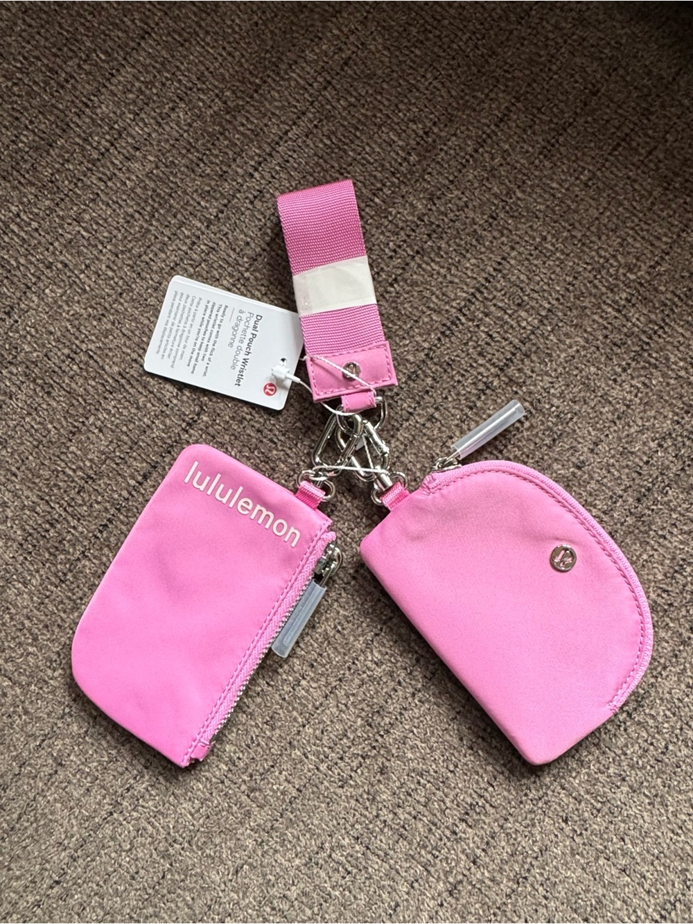 lululemon athletica Dual Pouch Wristlet in Sweet Sorbet/Pink Pearl/Silver